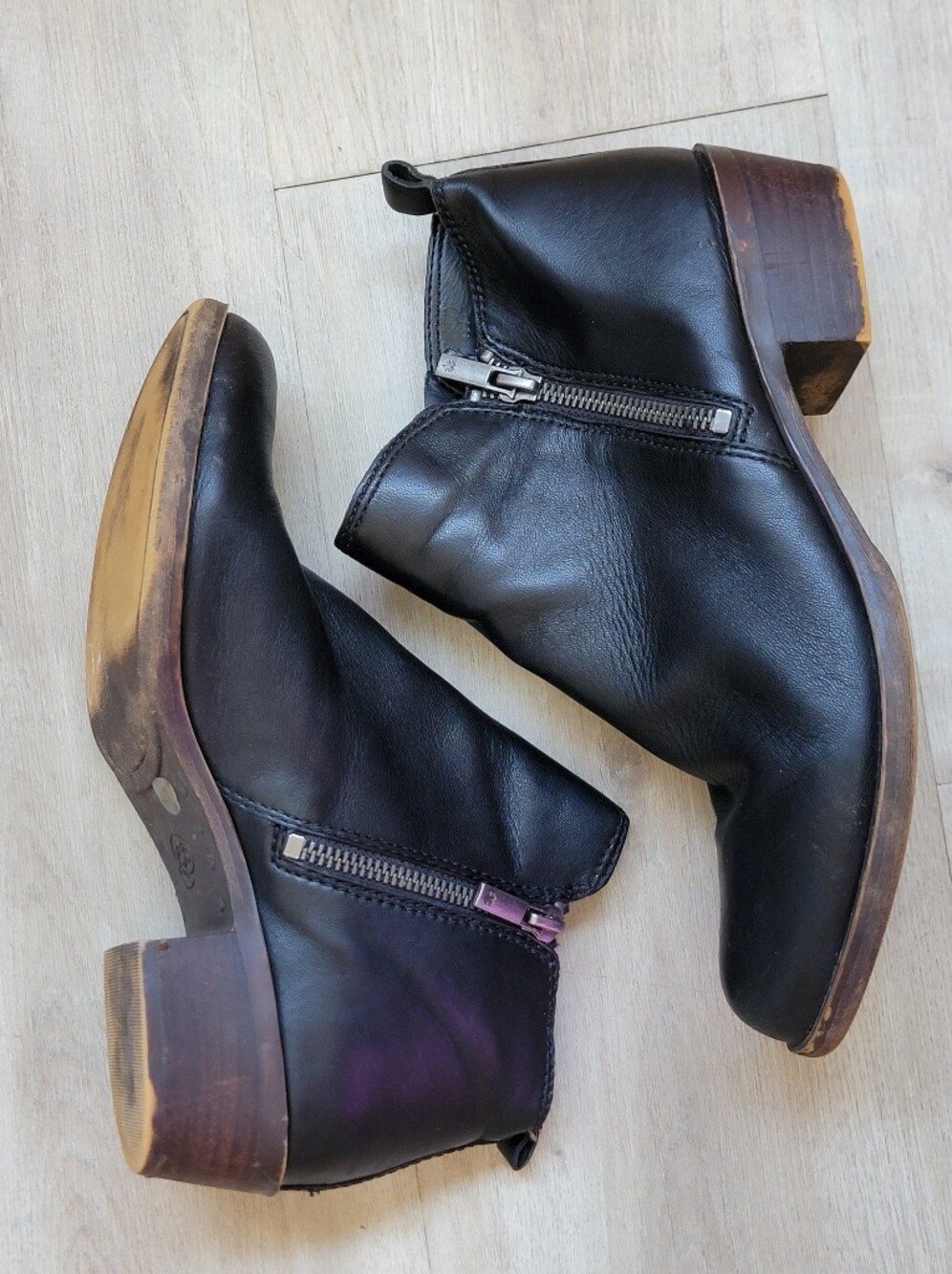 Lucky Brand LK-Basel Black Leather Ankle Booties 9M As-Is